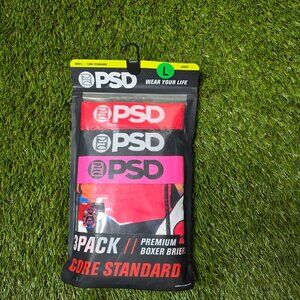 PSD 3 Pack Playboy Pink Mask Premium Boxer Briefs Men's Core Standard Size L